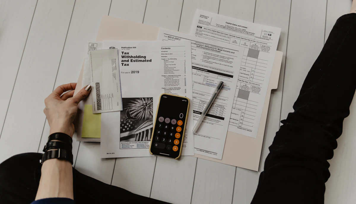 Tax and risk paperwork laid out for review